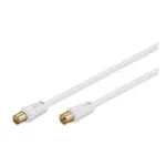 Wentronic Goobay antenni&uuml;henduskaabel, 100% varjestatud, kullatud, valge, 2,5 m - koaksiaalne pistik koaksiaalne pesa (67283)