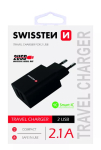 Swissten 22033000 reisilaadija Smart IC, 2x USB, 2,1 A, must
