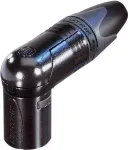 Neutrik XLR-pistik, nurga all, kontaktide arv: 3, must NC3MRX-B 1 tk (NC3MRX-B)