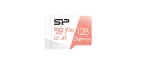 MicroSDXC-kaart Silicon Power Superior 128 GB UHS‑I Class 10 U3 V30, 100/80 MB/s, valge/virsik
