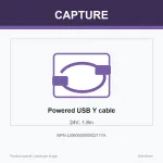 Capture kaabel Powered USB Y 24V, 1,8 m, 50 g, 189 mm, 138 mm, 37 mm, 184 g