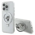 Karl Lagerfeld KLHMP15XHMRSKCH Hardcase Ring Stand for iPhone 15 Pro Max 6,7 inch White MagSafe Karl & Choupette