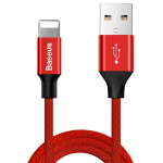 USB-A kuni Lightning kaabel Baseus Yiven 1.8 m, 2 A v&auml;ljund, punane, termoplastsest elastomeerist &uuml;mbris