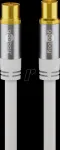 Wentronic Goobay TV antennikaabel 1m valge kullatud 4x varjestatud 135dB koaksiaal emane-isane 70313
