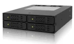 ICY DOCK ToughArmor MB994SP-4SB-1 4-kohaline 2,5" SATA &uuml;hendusplaat sisemisele 5,25" lahtrile, ilma salveteta, alumiinium, 40 mm ventilaator, SATA 6 Gbit/s, must