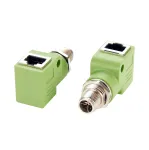 EXSYS M12 X-kodeeritud 8-kontaktiline isane RJ45 emasele 90&deg; t&ouml;&ouml;stuslik Etherneti adapter, 10Gbps, IP67, varjestatud EX-49542