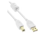 Microconnect USBAB2WF USB-kaabel USB 2.0 2 m USB A USB B Valge