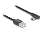 DeLOCK USB 2.0 kaabel Type-A-pistik USB USB-C isasele nurga all 0,5 m must