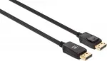 Manhattan DisplayPort 1.4 kaabel, 8K@60 Hz, 2 m, punutud kaabel, isane-istasele, riividega, t&auml;ielikult varjestatud, must, eluaegne garantii, samav&auml;&auml;rne DP14MM2M