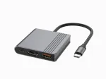 USB-C 3-in-1 multipordiadapter (USB-port + HDMI + USB-C video), tumehall<br>A-CM-COMBO3-05