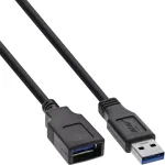 USB 3.2 Gen 1 (USB 3.0) pikenduskaabel A isane&ndash;A emane, InLine, 2 m, must &mdash; 50 tk pakend