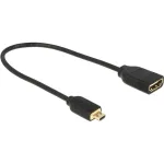 DELOCK Kaabel HDMI Micro D Pistmik > HDMI A Pesak&otilde;rgkiirusega Ethernetiga 3D 4K 20cm Premium Slim