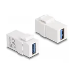 DeLOCK Keystone moodul USB 3.0 A emane - USB 3.0 A emane valge 1:1