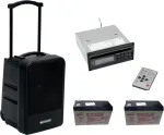 Kaasaskantav juhtmeta PA-s&uuml;steem Omnitronic MOM-10BT4 CD-m&auml;ngija, USB, SD ja 2 laetava akuga