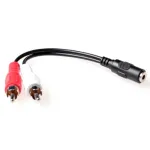 ACT 0,15 m audio&uuml;henduskaabel 1x 3,5 mm pesa pistikuga 2x RCA pistik