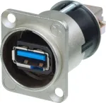 Neutrik Reversible USB Feed-Through 3.0 Socket, panel-mount feed-through Contents: 1 tk (NAUSB3-B)