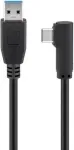 Goobay USB-C&trade; - USB A 3.0 kaabel 90&deg;, must, 2 m - USB 3.0-pistik (A-t&uuml;&uuml;p) > USB-C&trade;-pistik (66503)