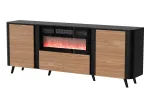 Cama Meble Volare kummut 200 x 39 x 75 cm, must/p&auml;hkel, puitlaastplaat, sisaldab kaminat