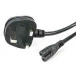 StarTech.com 3-jalane (1 m) UK s&uuml;learvuti toitekaabel, BS 1363 kuni C7, 2,5 A 250 V, 18AWG, must, UK s&uuml;learvuti asendusjuhe, printeri toitekaabel, vahelduvvoolu s&uuml;learvuti laadimisjuhe, s&uuml;learvuti toiteploki juhe