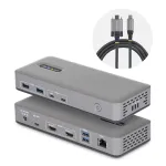 StarTech.com kahe monitoriga USB-C dokkimisjaam, HDMI, 4K 60 Hz, 100 W s&uuml;learvuti laadimine, 1GbE, draiverita, mitme monitori dokk Windowsile
