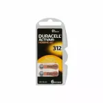 N&ouml;&ouml;pelemendid Duracell A312 tsink-&otilde;hk, 6 tk pakendis kuuldeaparaatidele ja v&auml;ikestele heliseadmetele