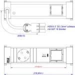 Bachmann 916.505 Power Frame pistikupesaliist Small, 1x Schuko, 1x USB-C 30 W, 0,2 m