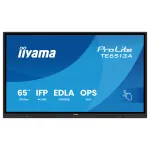 IIYAMA ProLite TE6513A-B3AG 65-tolline 4K UHD IPS LED interaktiivne puuteekraan IR-puutega, 20-punktiline puute, Android, 400 cd/m&sup2;, 8ms, HDMI, DisplayPort, USB-C, VGA, LAN, Wi-Fi, Bluetooth, VESA 600x400, must