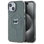 Karl Lagerfeld KLHMP15SHLSCHK K&otilde;va&uuml;mbris iPhone 15 6,1 tolli must metallist Choupette pea MagSafe