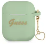 Guess GUA2LSCHSN Silicone Charm Heart Collection Cover for Apple AirPods 1/2, Green