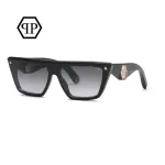 Philipp Plein Women's Cat Eye Sunglasses SPP172S530700 Black Grey Gradient 53mm
