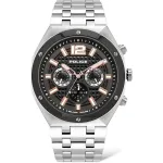 POLICE meeste kvartskell P15995JSTU61M 46mm roostevabast terasest gunmetal hall
