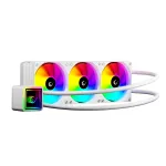Rampage INFINITE V360 All-in-One vedelikjahuti CPU-le 360mm ARGB temperatuurin&auml;idikuga, valge