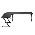 Huzaro Hero 7.0 nurga m&auml;ngulaud arvutile, ristk&uuml;likukujuline, s&uuml;sinikkiud, alumiinium, 154&times;48&times;72,5 cm, must