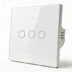 Qoltec nutikas puutetundlik valgusl&uuml;liti 3-kohaline Wi-Fi taimer Tuya valge
