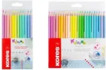Kores Kolores Pastel kolmnurksed v&auml;rvilised pliiatsid, 12 erinevat pastelset v&auml;rvi, 3 mm s&uuml;damik, k&otilde;rge pigmendisisaldus, pappkarp BB93311