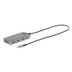 StarTech.com USB-C kolmiku monitori multipordiadapter, kahekordne 4K 60Hz + 4K 30Hz HDMI ja DisplayPort, 3-pordine USB 10Gbps jaotur, 100W PD l&auml;bivool, GbE, reisidokk, Windows ja ChromeOS