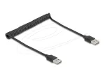 Spiraalkaabel DeLOCK EASY-USB 2.0 Type-A-pistik Type-A isasele 0,5 m kuni 0,8 m must