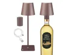 Beper P201UTP120 laetav LED-laualamp, 1,5 W, puutel&uuml;liti, h&auml;mardatav, 33 mm pudeliadapter, veekindel, pruun