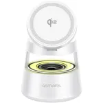 Juhtmevaba laadija 4smarts Qi2 Aura Sound valge &ndash; Qi2 kiirjuhtmevaba laadimine, integreeritud k&otilde;lar