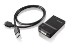 Lenovo USB 3.0 - DVI/VGA USB graafikaadapter 2048 x 1152 pikslit Must