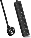 Pistikupesade rida helos CLASSIC 6 pesaga must 3,0 m kaabel