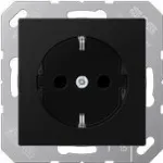 Pistikupesa t&uuml;&uuml;p F Jung A 1520 BFKI SWM &mdash; 250 V, 16 A, termoplast, 55&times;55 mm, must/grafiit