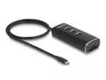 DELOCK 3 pordiga USB-jaotur 10 Gbps, SD- ja Micro SD-kaardilugejaga, USB-C, 60 cm kaabel