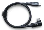 Ochno USB-C - USB-C nurgaall kaabel, 0,7 m, must