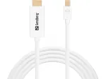 Sandberg kaabel MiniDP>HDMI 1.5m, 1,5 m, mini DisplayPort, HDMI, isane, isane, valge