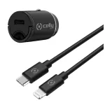 CELLY CCMINILIGHT &ndash; Autolaadija USB-C + USB-C&ndash;Lightning kaabel 20W [PRO POWER]