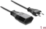 Delock Europlug pikendusjuhe CEE 7/16 isane emasele 2 x 0,75 mm&sup2;, 1 m, must