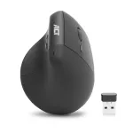 ACT AC5102 Ergonoomiline Juhtmevaba Vertikaalne Hiir, 1600 DPI, 6 Nuppu, 2,4 GHz, Keskkonnas&otilde;bralik Taaskasutatud Plast, Must