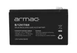 UPS-aku ARMAC B/12V/7AH &mdash; suletud pliiaku 12V 7Ah, 110A max t&uuml;hjendus, ABS korpus