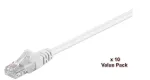 Microconnect V-UTP510WVP Cat5e U/UTP v&otilde;rgukaabel 10 m, valge, 10-pakk